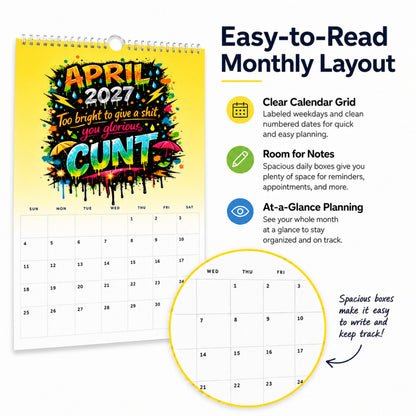 💥New Arrival Limited Time Offer🎁2027 Year of the Cunt Wall Calendar – Bold Graffiti Humor Calendar📆🌟