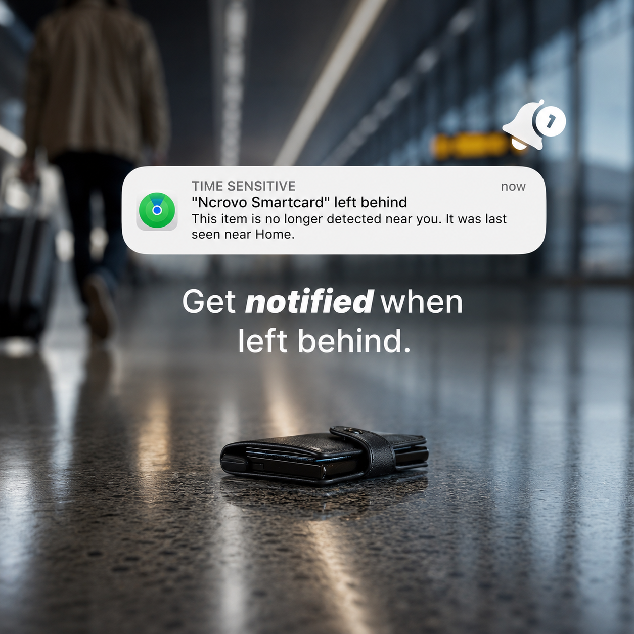 Ultra-Slim Wallet Tracking Card for IOS & Android