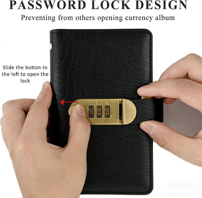 Lockable Cash Savings Album – 100 Pockets for Bills & Money Organization