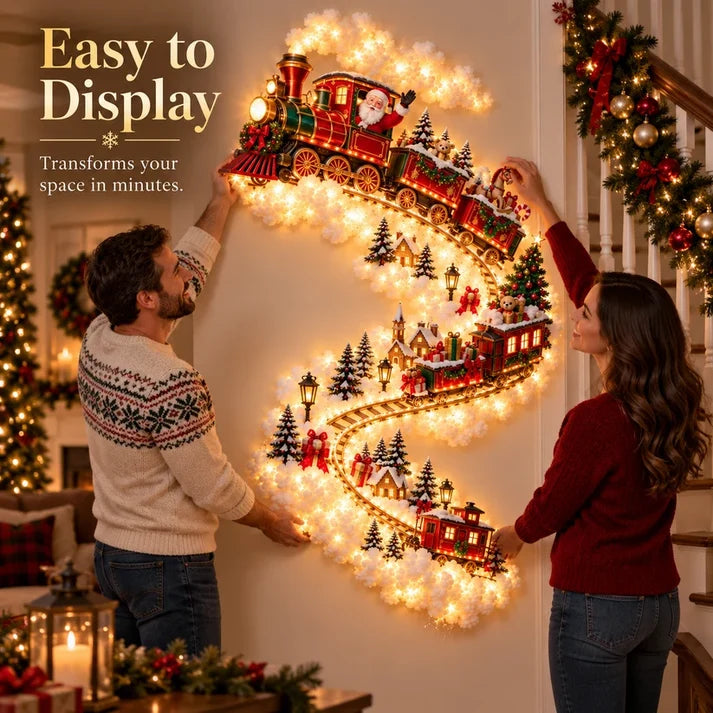 🚂 Santa’s Christmas Express – Magical LED Train Wall Light 🎄✨