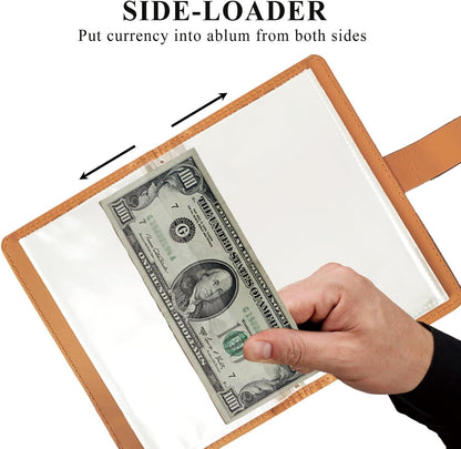 Lockable Cash Savings Album – 100 Pockets for Bills & Money Organization