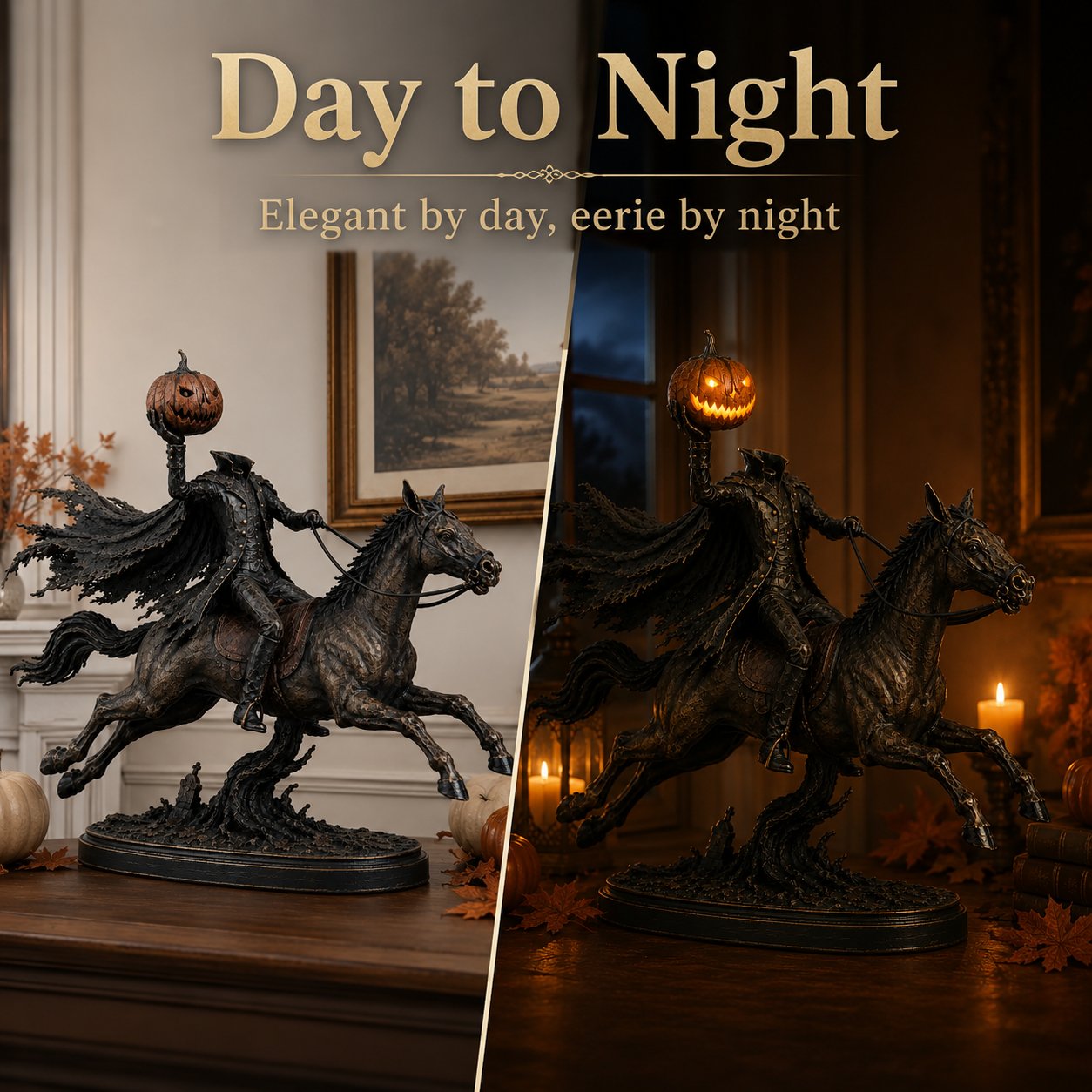 🏇 Headless Horseman Halloween Statue – Midnight Chase Outdoor Spooky Decor