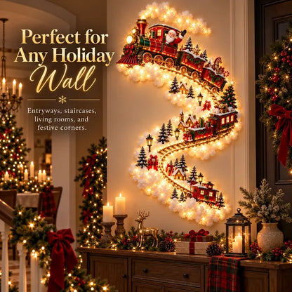 🚂 Santa’s Christmas Express – Magical LED Train Wall Light 🎄✨
