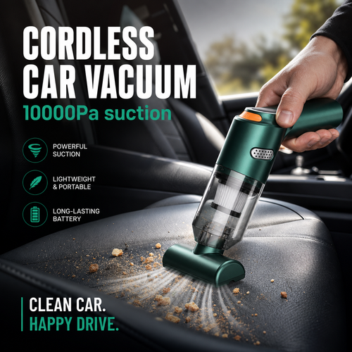 🧹 Cordless Car Vacuum – 10000Pa Suction, 4000mAh Long-Lasting Battery – Over 142K Sold! 🚗