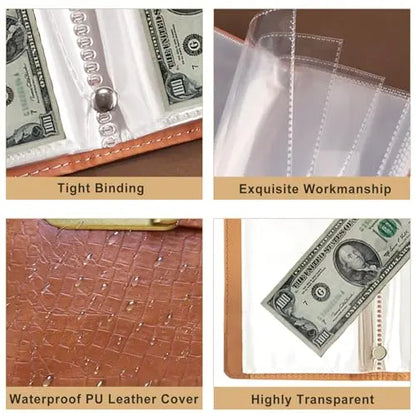Lockable Cash Savings Album – 100 Pockets for Bills & Money Organization