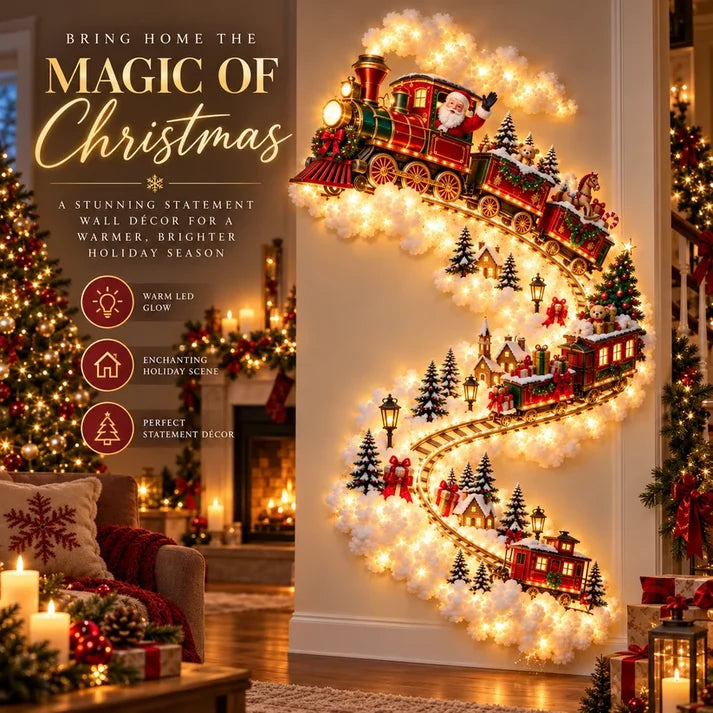 🚂 Santa’s Christmas Express – Magical LED Train Wall Light 🎄✨
