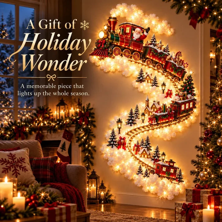 🚂 Santa’s Christmas Express – Magical LED Train Wall Light 🎄✨