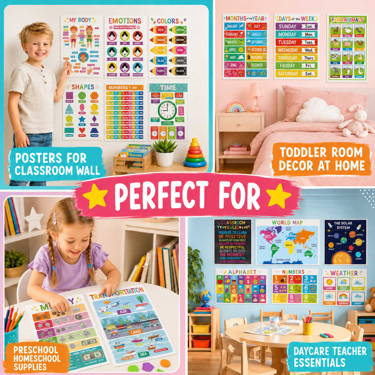 Ultimate Preschool Learning Poster Kit for Early Education