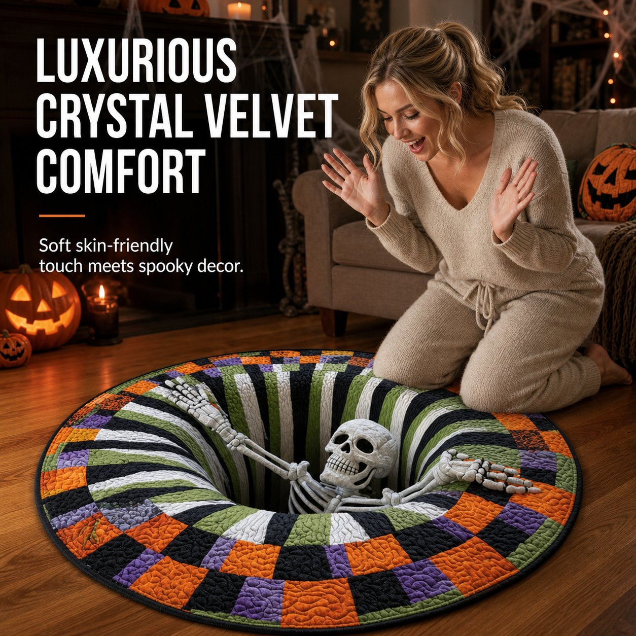 🔥Last Day 50% OFF🔥Spooky 3D Halloween Illusion Rug 🎃🕷️