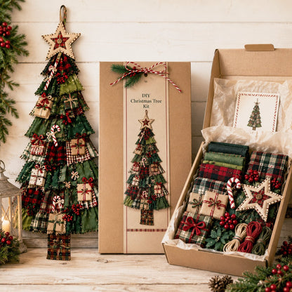 🎄 DIY Oversized Patchwork Christmas Tree Door Hanging Kit – Beginner-Friendly, Complete Craft Kit with Step-by-Step Guide ✨