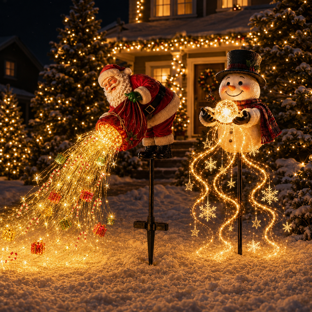 🎅 Santa’s Magic Pour – Flowing LED Christmas Garden Light | 49% OFF 🎄✨