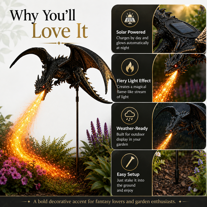 🔥 Fire-Breathing Dragon Solar Garden Light – Epic Fantasy Outdoor Decor