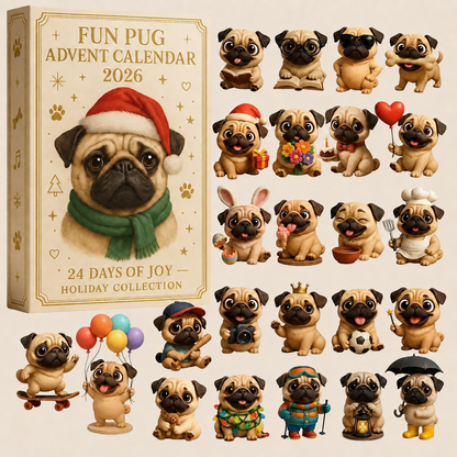 🔥Last Day 50% OFF 🎄🐾2026 Fun Pug Advent Calendar🎄🐶