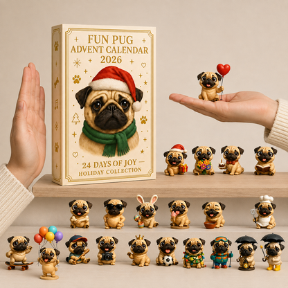 🔥Last Day 50% OFF 🎄🐾2026 Fun Pug Advent Calendar🎄🐶