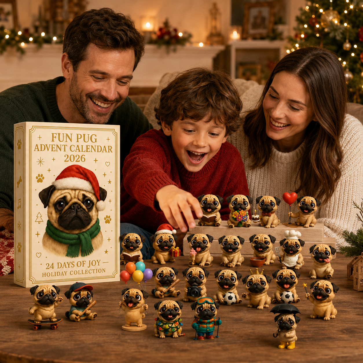 🔥Last Day 50% OFF 🎄🐾2026 Fun Pug Advent Calendar🎄🐶