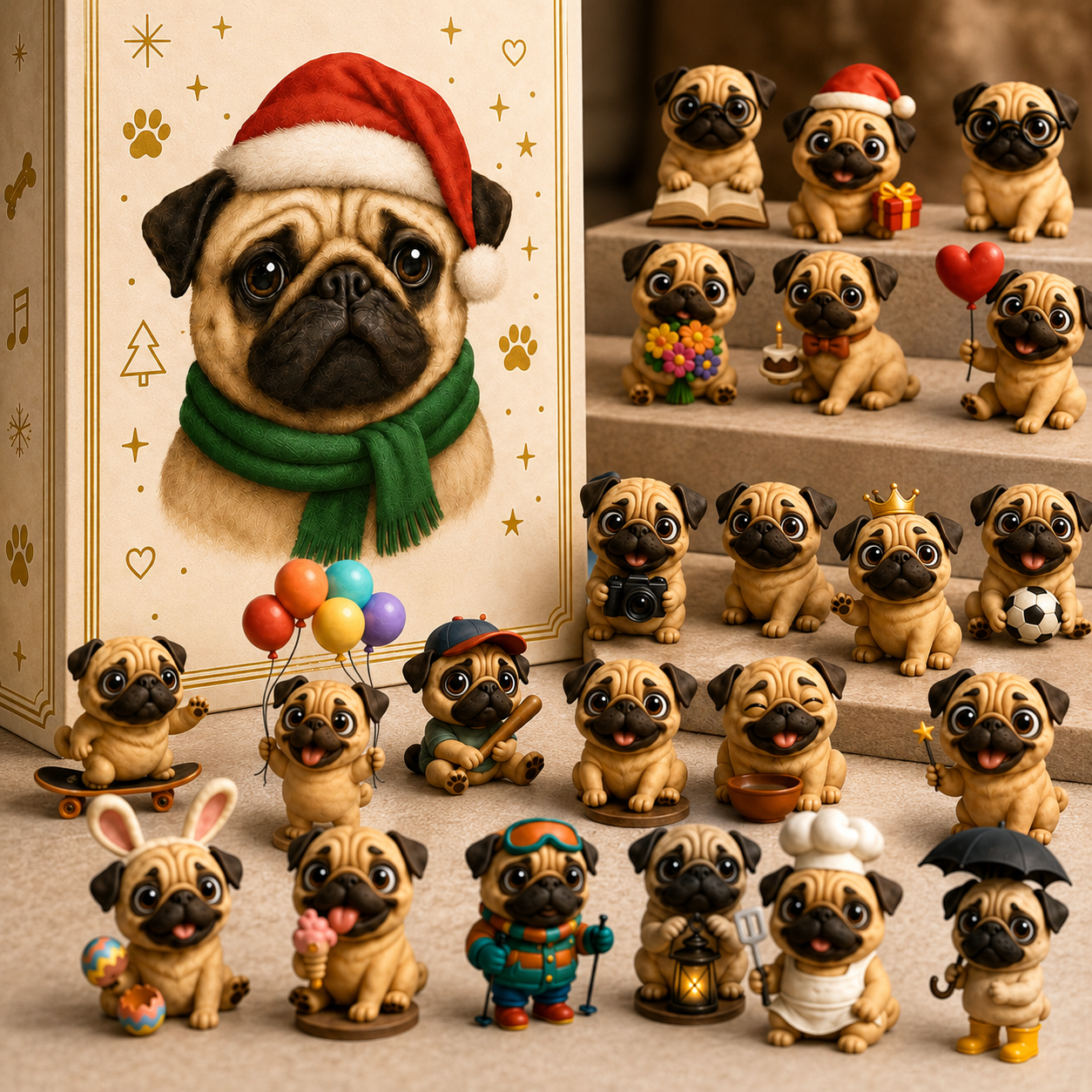 🔥Last Day 50% OFF 🎄🐾2026 Fun Pug Advent Calendar🎄🐶