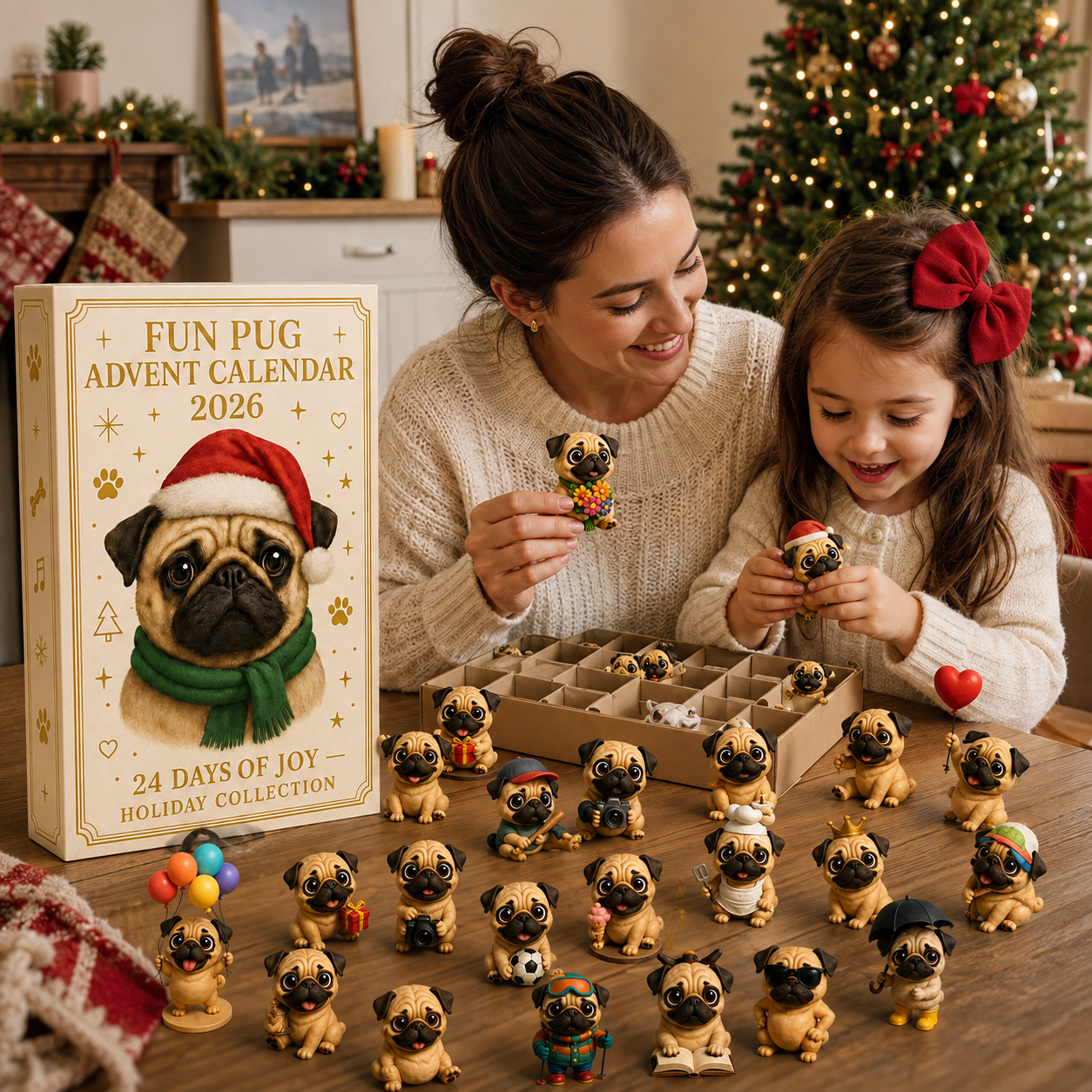 🔥Last Day 50% OFF 🎄🐾2026 Fun Pug Advent Calendar🎄🐶