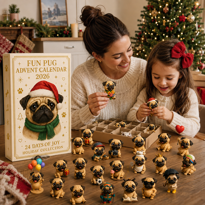 🔥Last Day 50% OFF 🎄🐾2026 Fun Pug Advent Calendar🎄🐶