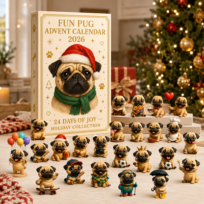 🔥Last Day 50% OFF 🎄🐾2026 Fun Pug Advent Calendar🎄🐶