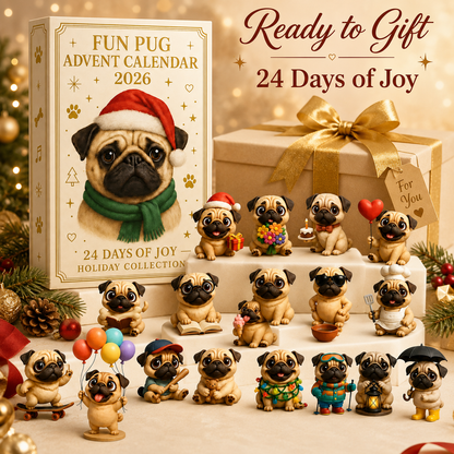 🔥Last Day 50% OFF 🎄🐾2026 Fun Pug Advent Calendar🎄🐶