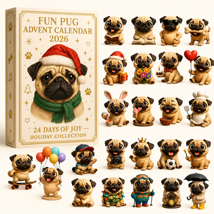 🔥Last Day 50% OFF 🎄🐾2026 Fun Pug Advent Calendar🎄🐶