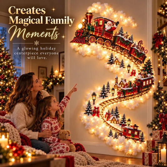🚂 Santa’s Christmas Express – Magical LED Train Wall Light 🎄✨
