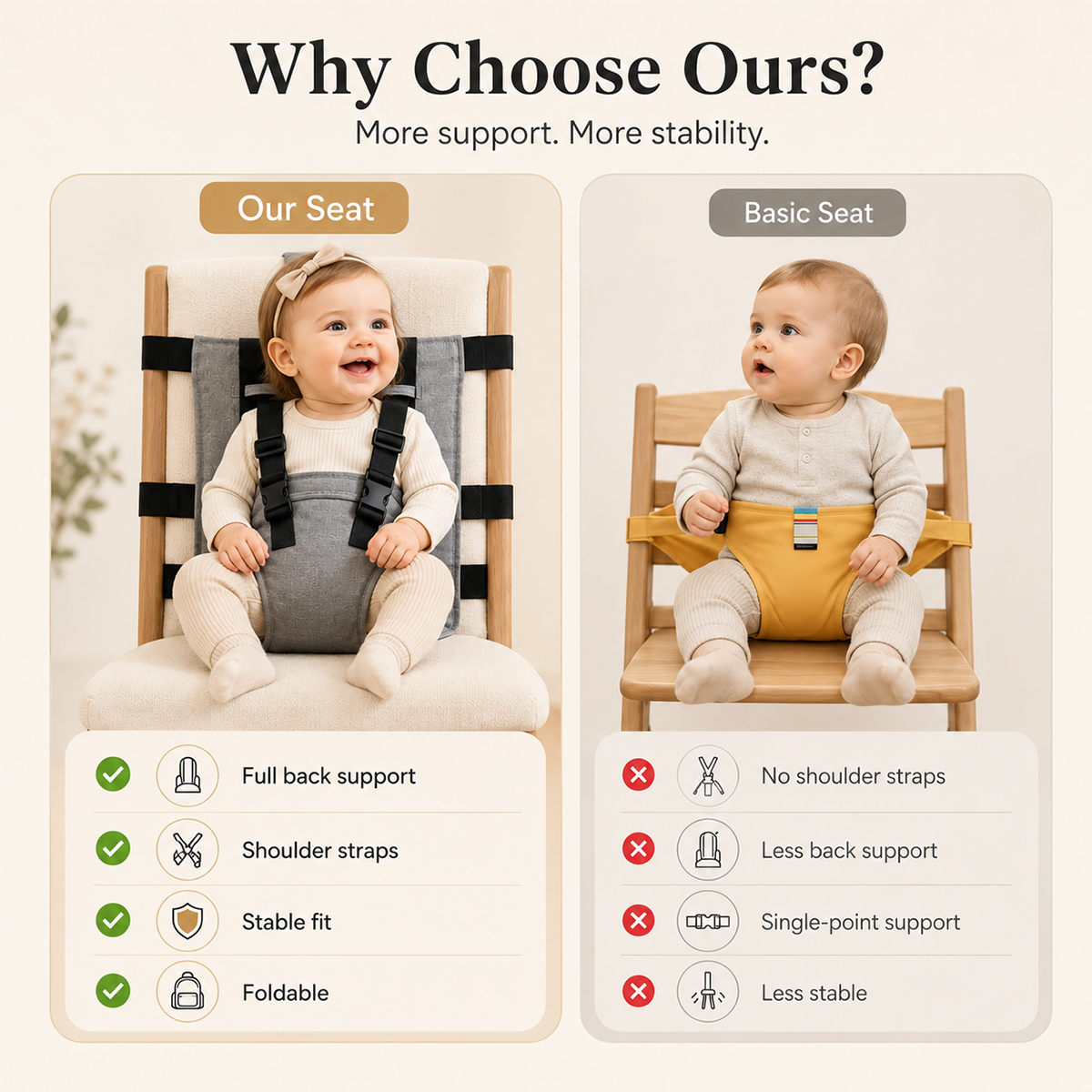 Portable Baby Seat Harness for Dining Chairs
