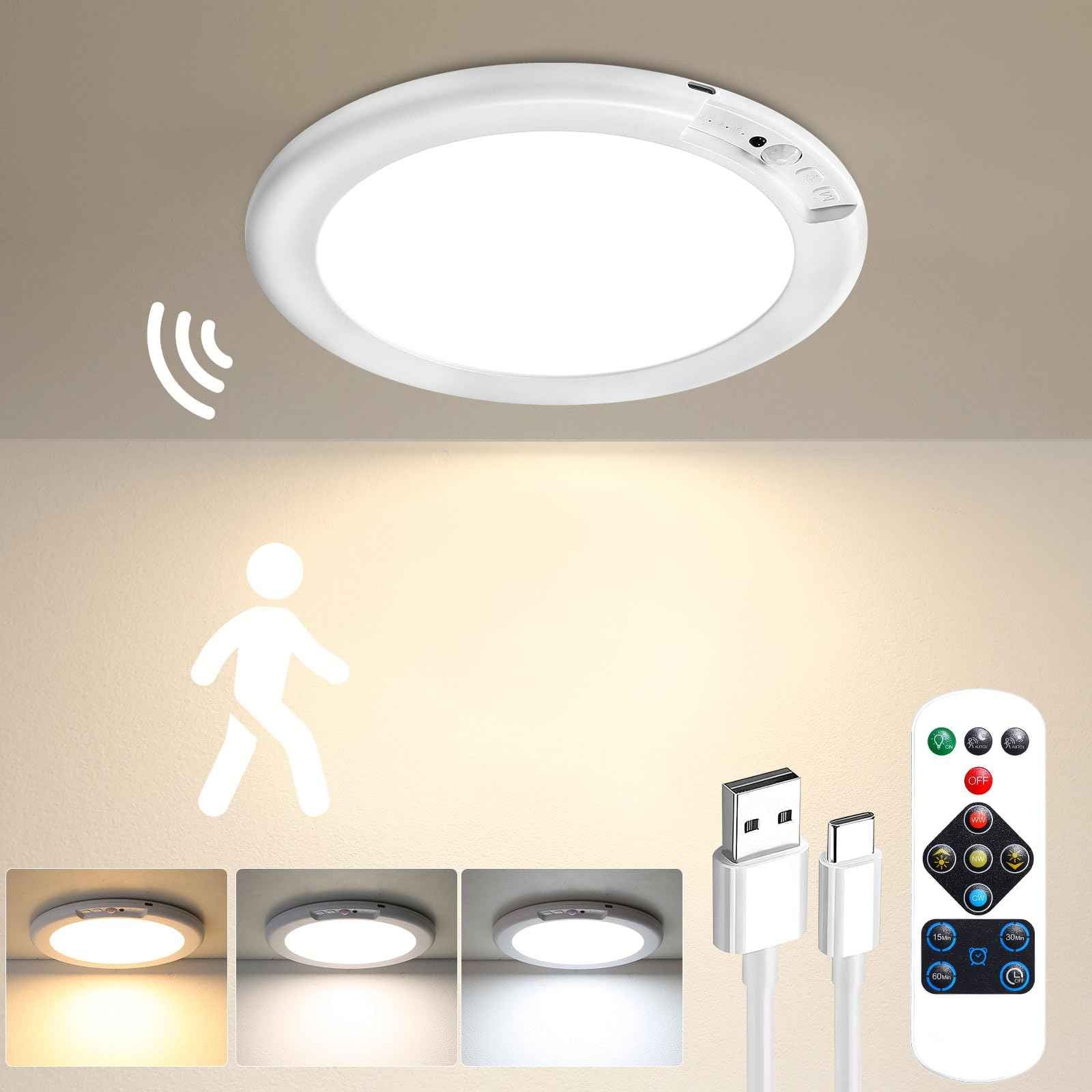💡 Motion Sensor Ceiling Light: 30-Second Install. 60-Day Battery. No Electrician.
