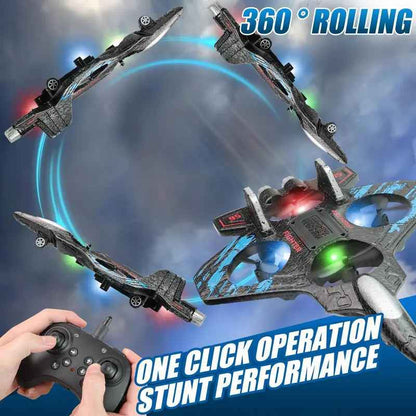 ✈️ 360° Stunt RC Drone Fighter: Flip, Glow & Fly Anywhere