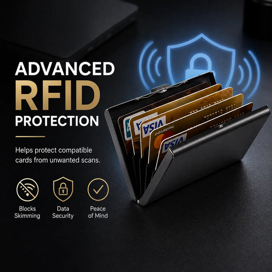 🔒 Porta-cartões ultrafino com bloqueio RFID