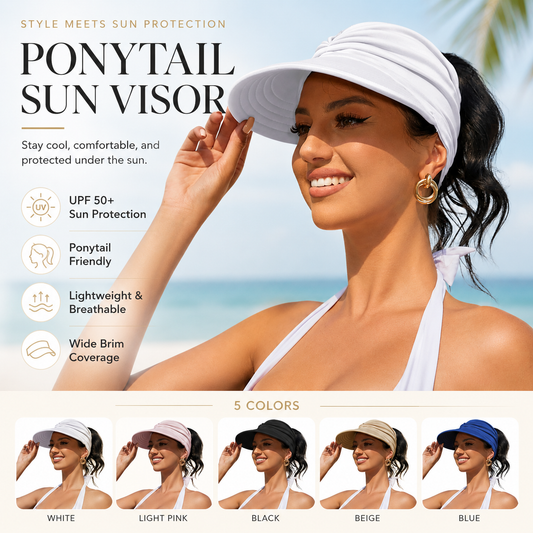 ☀️ Your Summer Staple Just Dropped – UPF 50+ Ponytail Visor👒