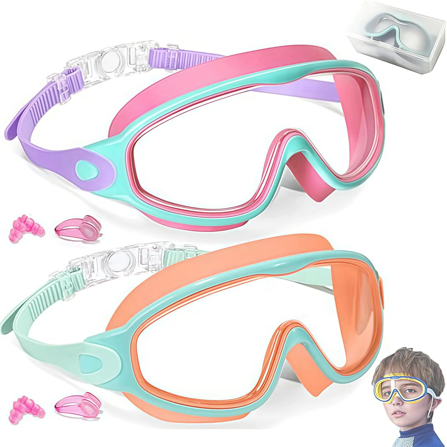 Kids Swim Goggles - UV Protection & Anti-Fog