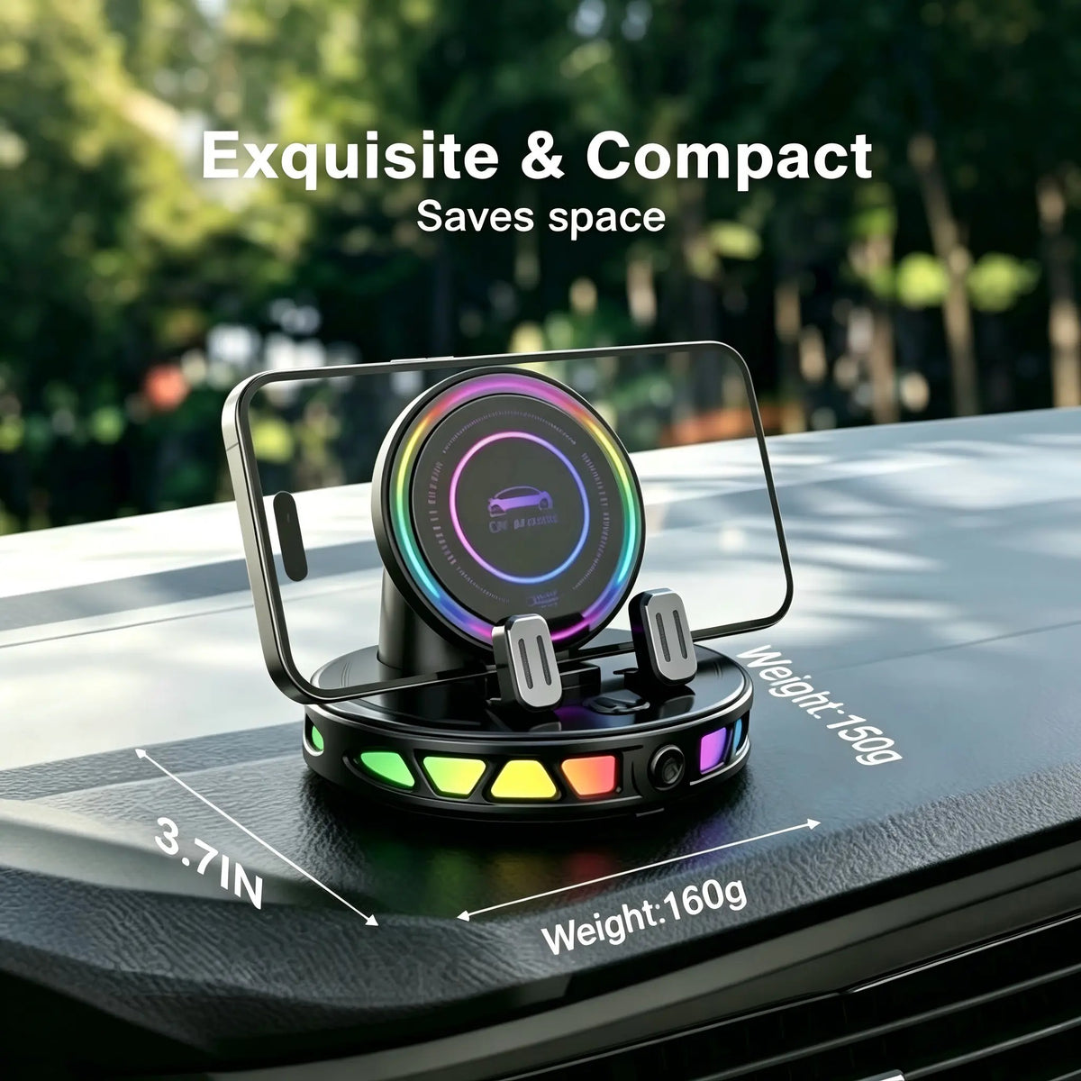360° Auto-Locking Car Phone Mount – One-Handed & Stable