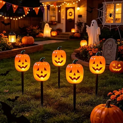 🎃 Solar Halloween Pathway Lights – Pumpkin, Ghost & Eyeball Garden Stakes