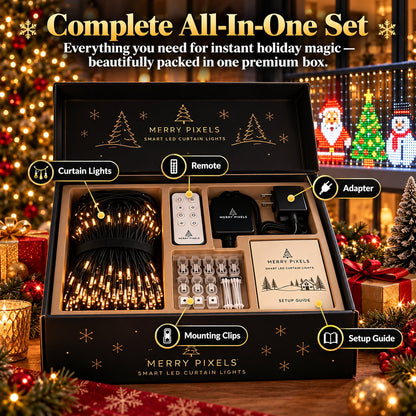 Animated Christmas LED Light Curtain | Custom App Designs & Remote Control