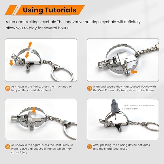🔥 Limited-Time Sale🔑MINI Bear Trap Keychain - That Works Fun Trick Mouse Trap