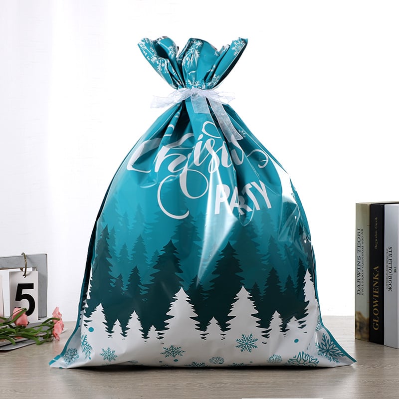 🎄Novas Sacolas de Presente com Cordão de Natal🎁