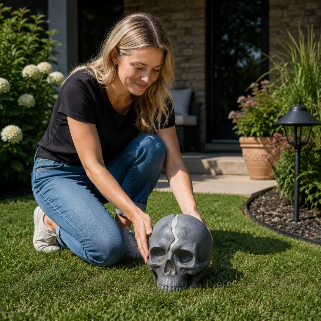 🔥Early Halloween Hot Sale 49% OFF💀 Cracked Skull Solar Garden Light