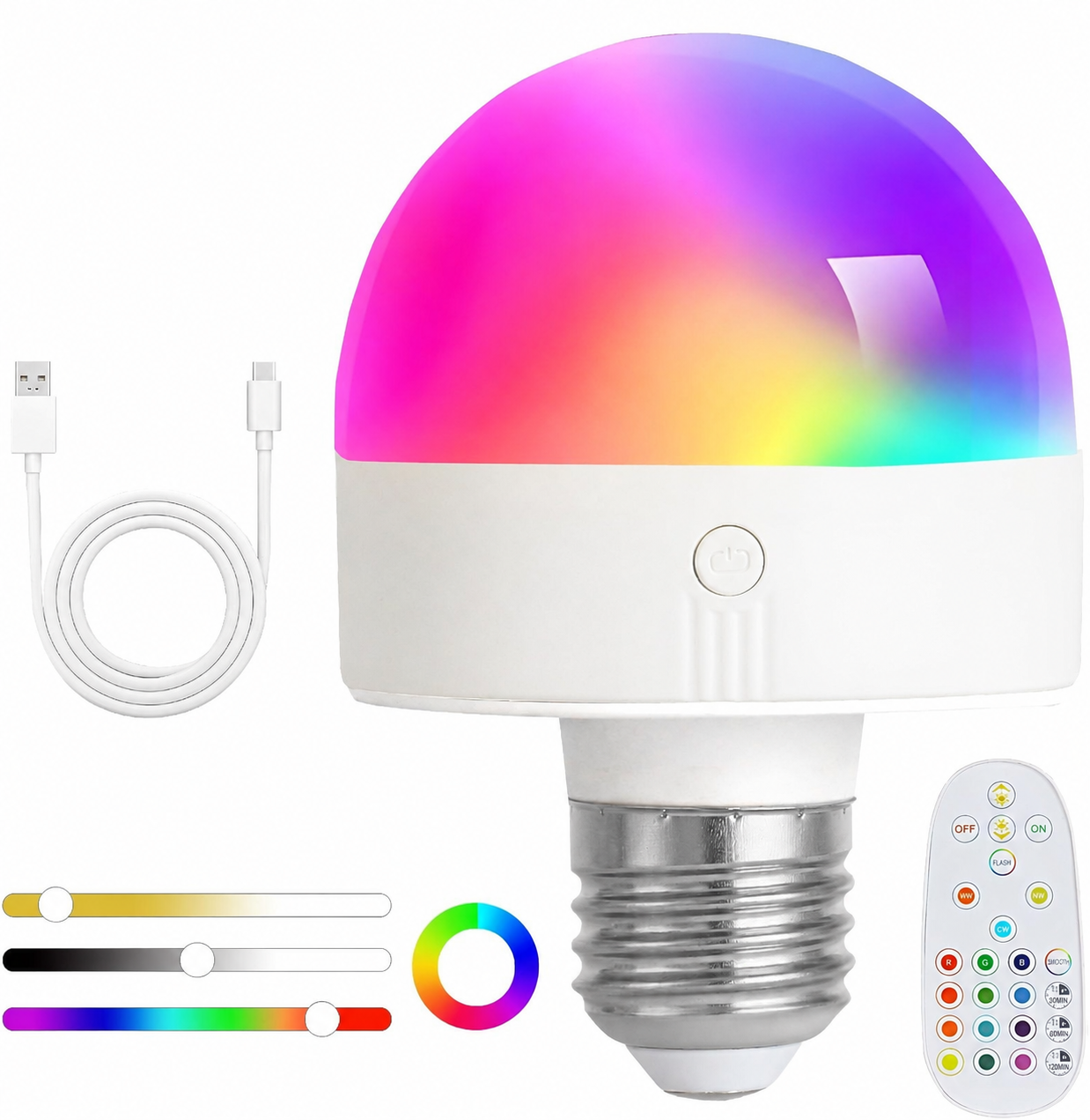 Portable Rechargeable LED Camping Light Bulb with Remote Control