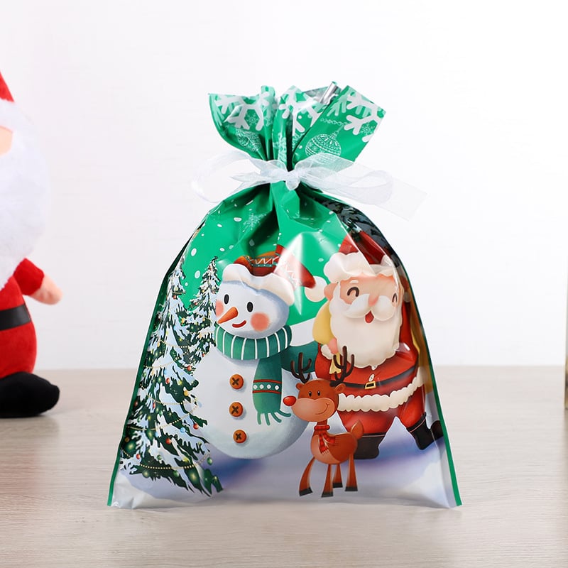 🎄Novas Sacolas de Presente com Cordão de Natal🎁