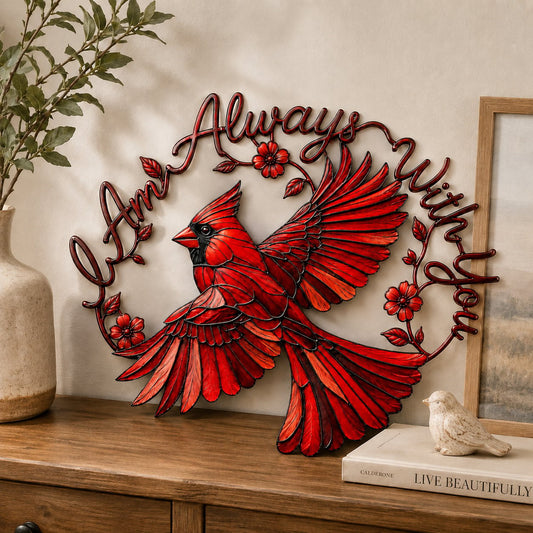 🔥Last Day 49% OFF🐦Cardinal Metal Wall Art - I Am Always With You❤️