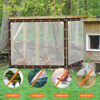 🛡️ 10×13 FT Clear Waterproof PE Tarp – Heavy-Duty Transparent Outdoor Cover with Metal Grommets