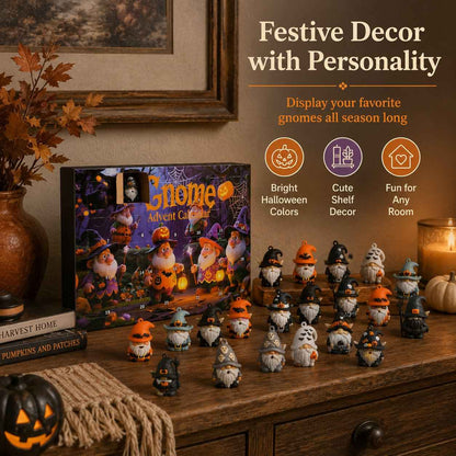 🎃 Last Day 50% OFF - 24 Days of Halloween Gnome Surprise Figures Advent Calendar Box