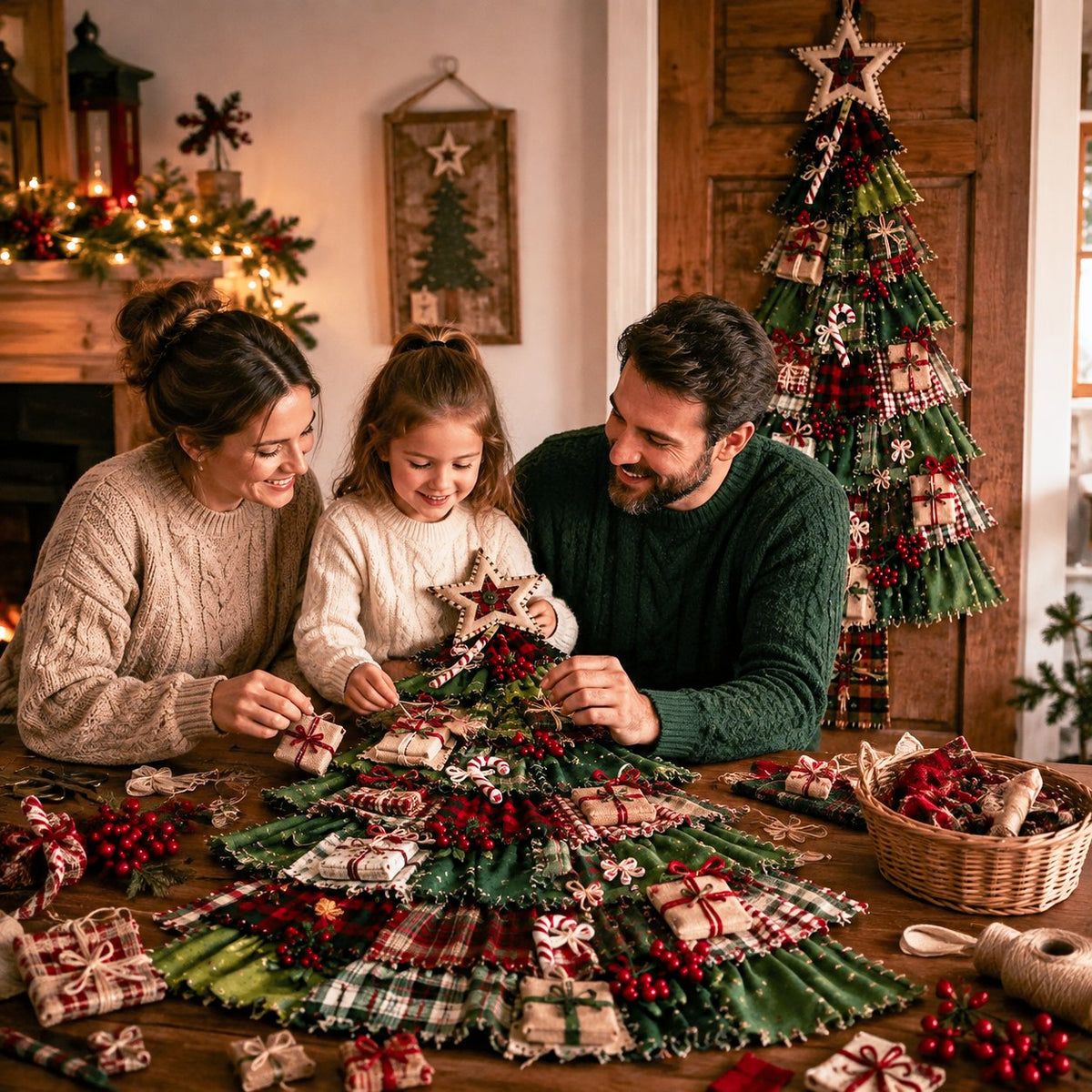 🎄 DIY Oversized Patchwork Christmas Tree Door Hanging Kit – Beginner-Friendly, Complete Craft Kit with Step-by-Step Guide ✨