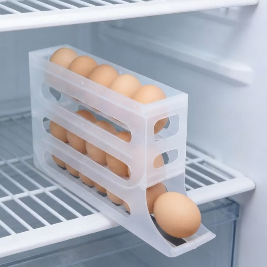 Porta Ovos 4 Andares Deslizante – Organize sua Geladeira  🥚✨