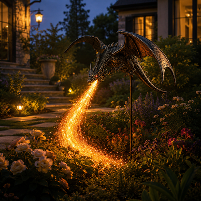 🔥 Fire-Breathing Dragon Solar Garden Light – Epic Fantasy Outdoor Decor