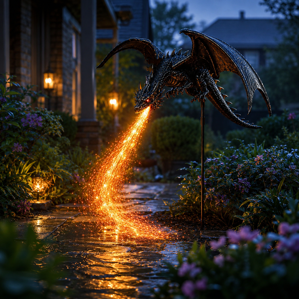 🔥 Fire-Breathing Dragon Solar Garden Light – Epic Fantasy Outdoor Decor
