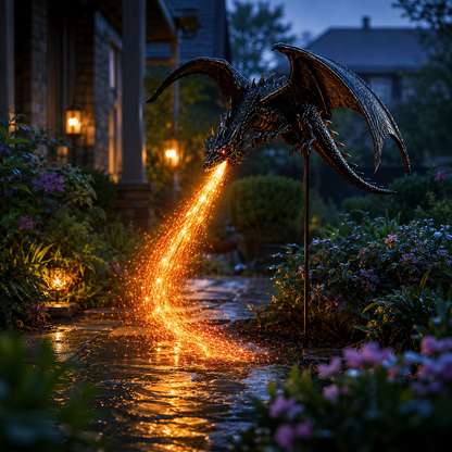 🔥 Fire-Breathing Dragon Solar Garden Light – Epic Fantasy Outdoor Decor