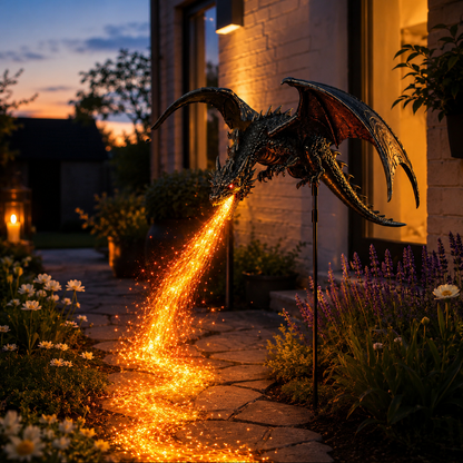 🔥 Fire-Breathing Dragon Solar Garden Light – Epic Fantasy Outdoor Decor