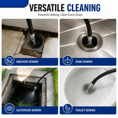 Bico de Limpeza de Esgoto em Aço Inoxidável – Acessório de Limpeza de Drenos com Conexão Rápida de 1/4" para Lavadoras de Alta Pressão